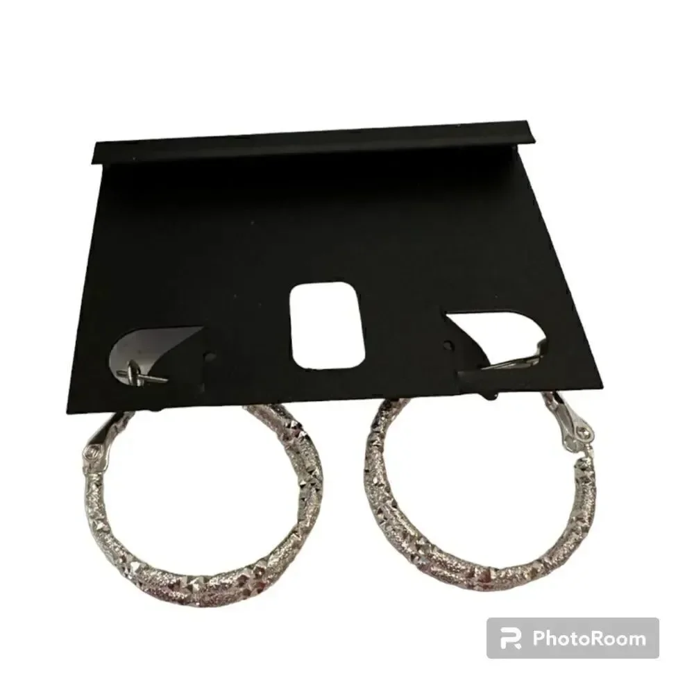 INC International Concepts silver hoop earrings NWOT